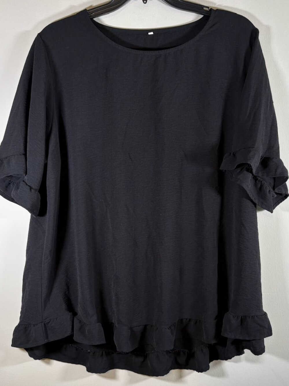 Black Ruffle Shein Top 3XL